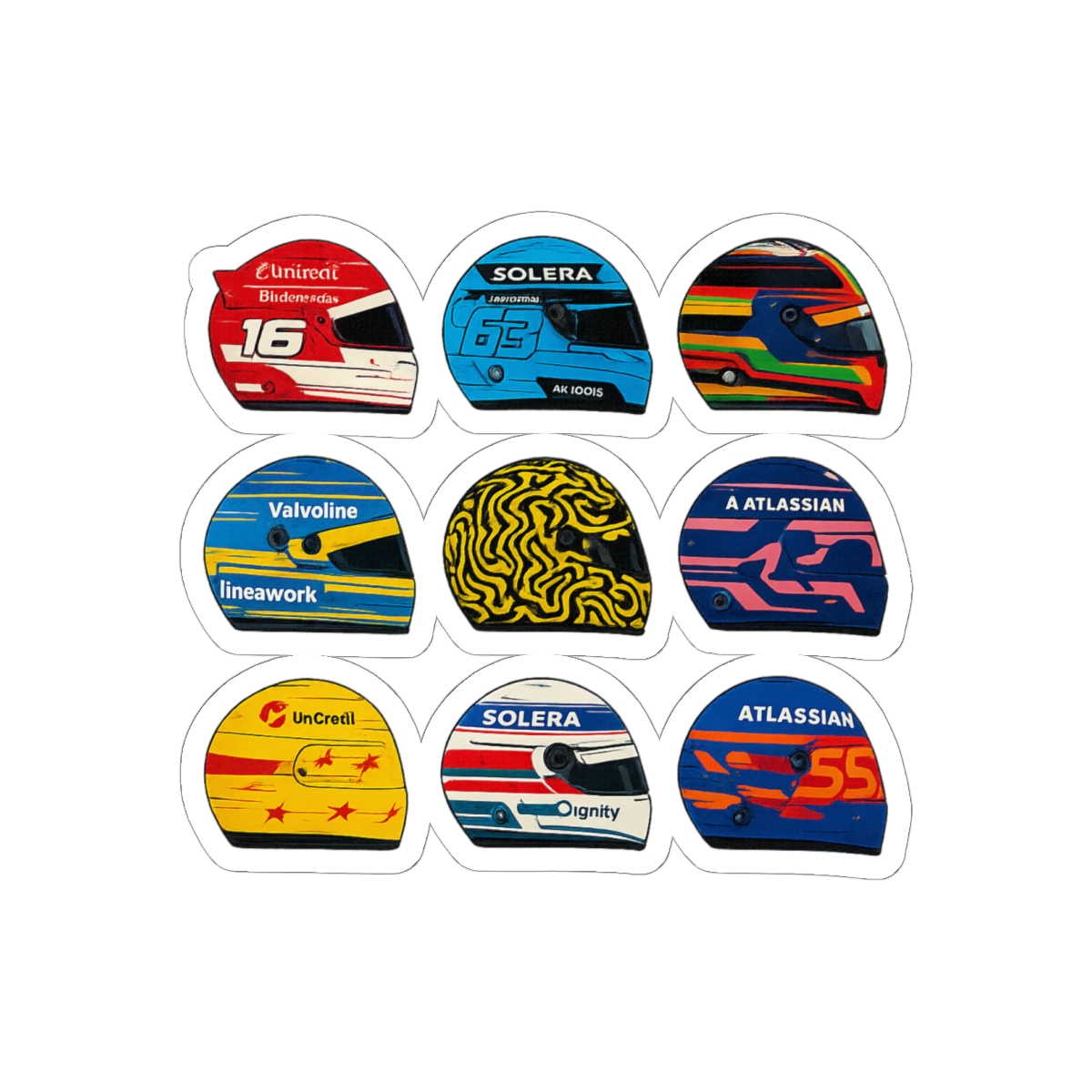 Formula 1 2025 Driver Helmets Sketch Pack Sticker