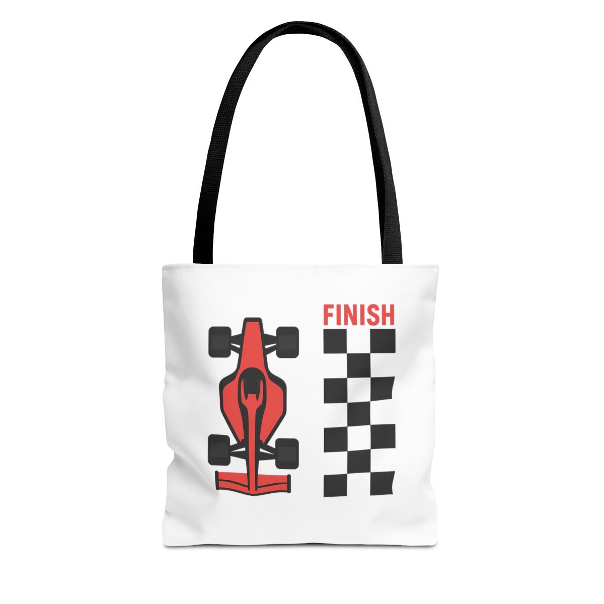 Red Formula 1 Checkered Finish Line Tote Bag