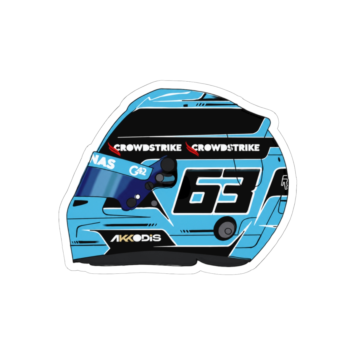 George Russell Helmet Sticker | Bold F1 Racing Vinyl Decal