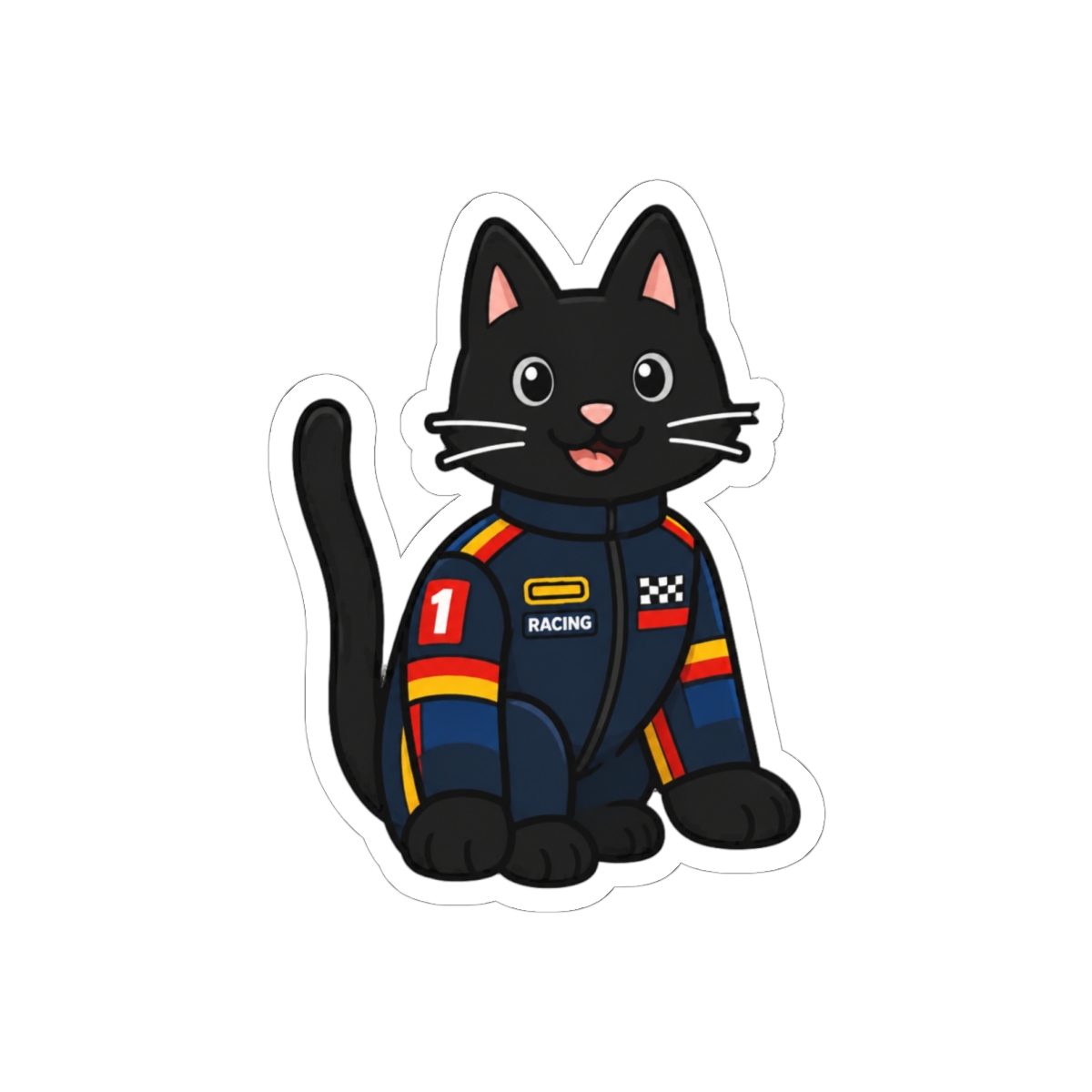 Max Verstappen Cat Sticker | Cute F1 Racing Vinyl Decal