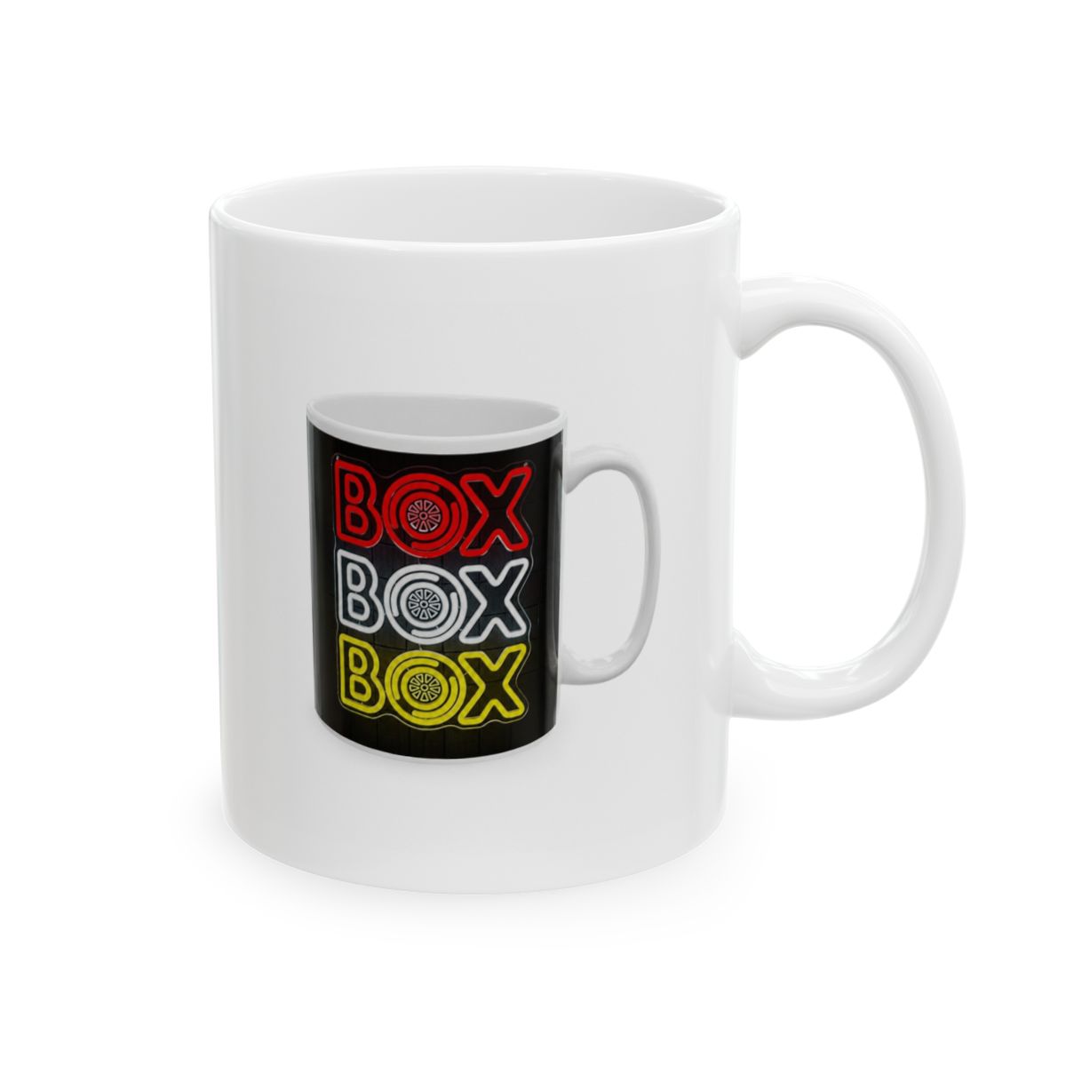Neon Formula 1 Race Car Sign Coffee Mug