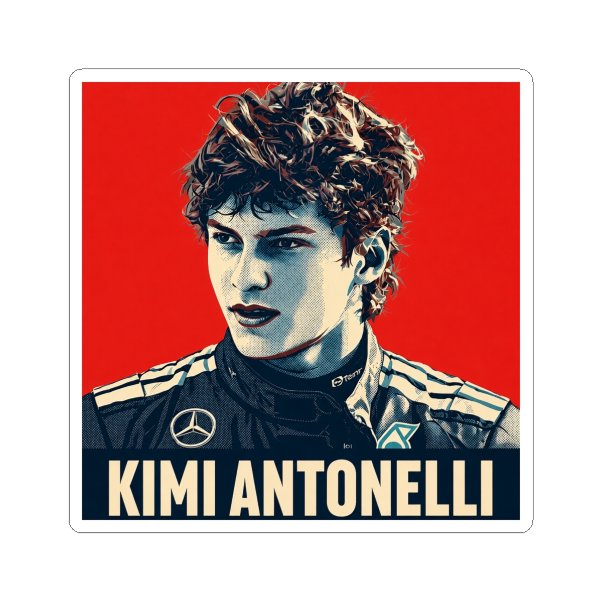 Kimi Antonelli F1 Mercedes Driver Sticker
