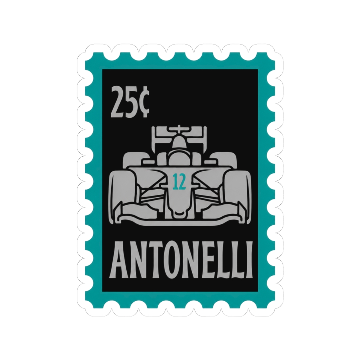 Kimi Antonelli Mercedes F1 Stamp Sticker