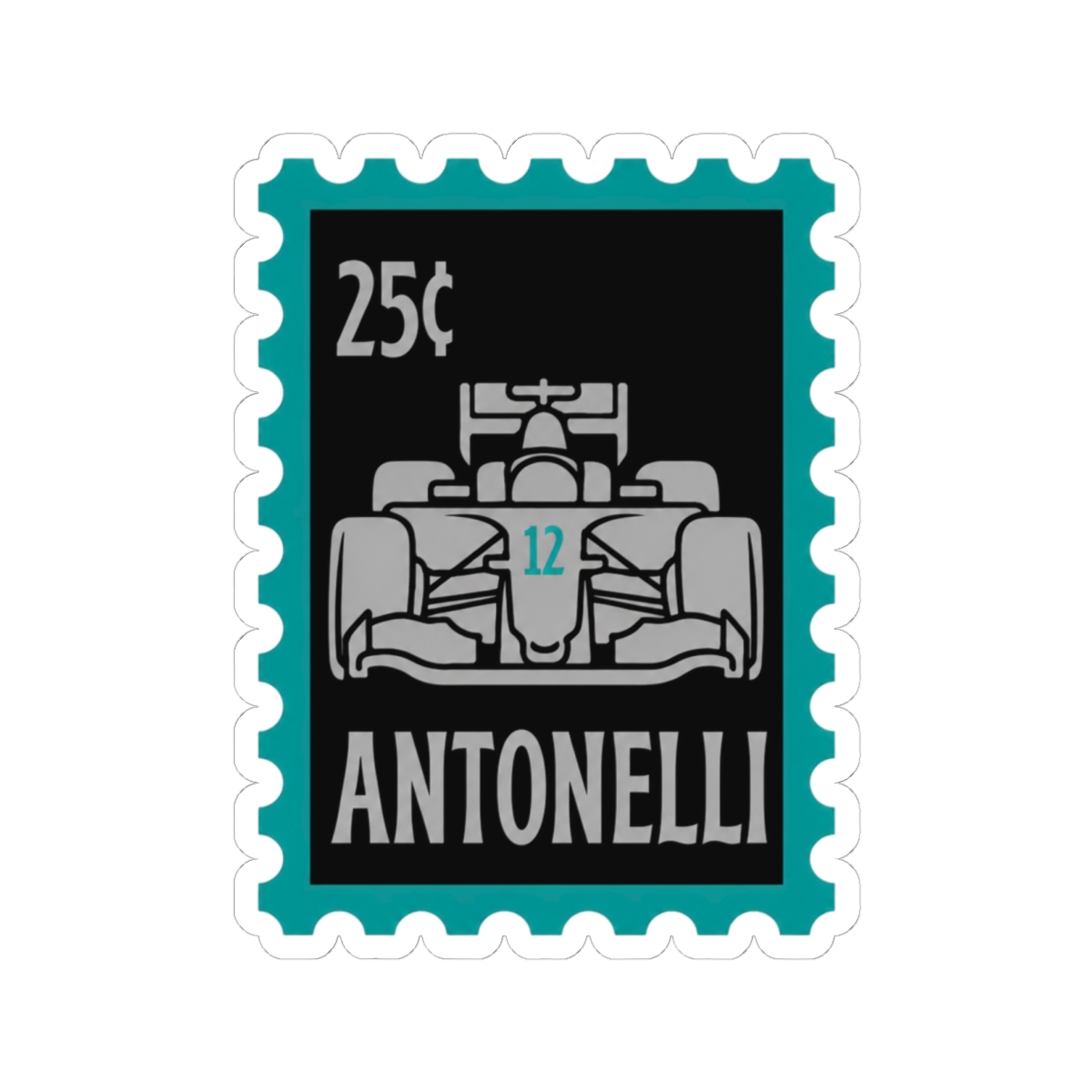 Kimi Antonelli Mercedes F1 Stamp Sticker
